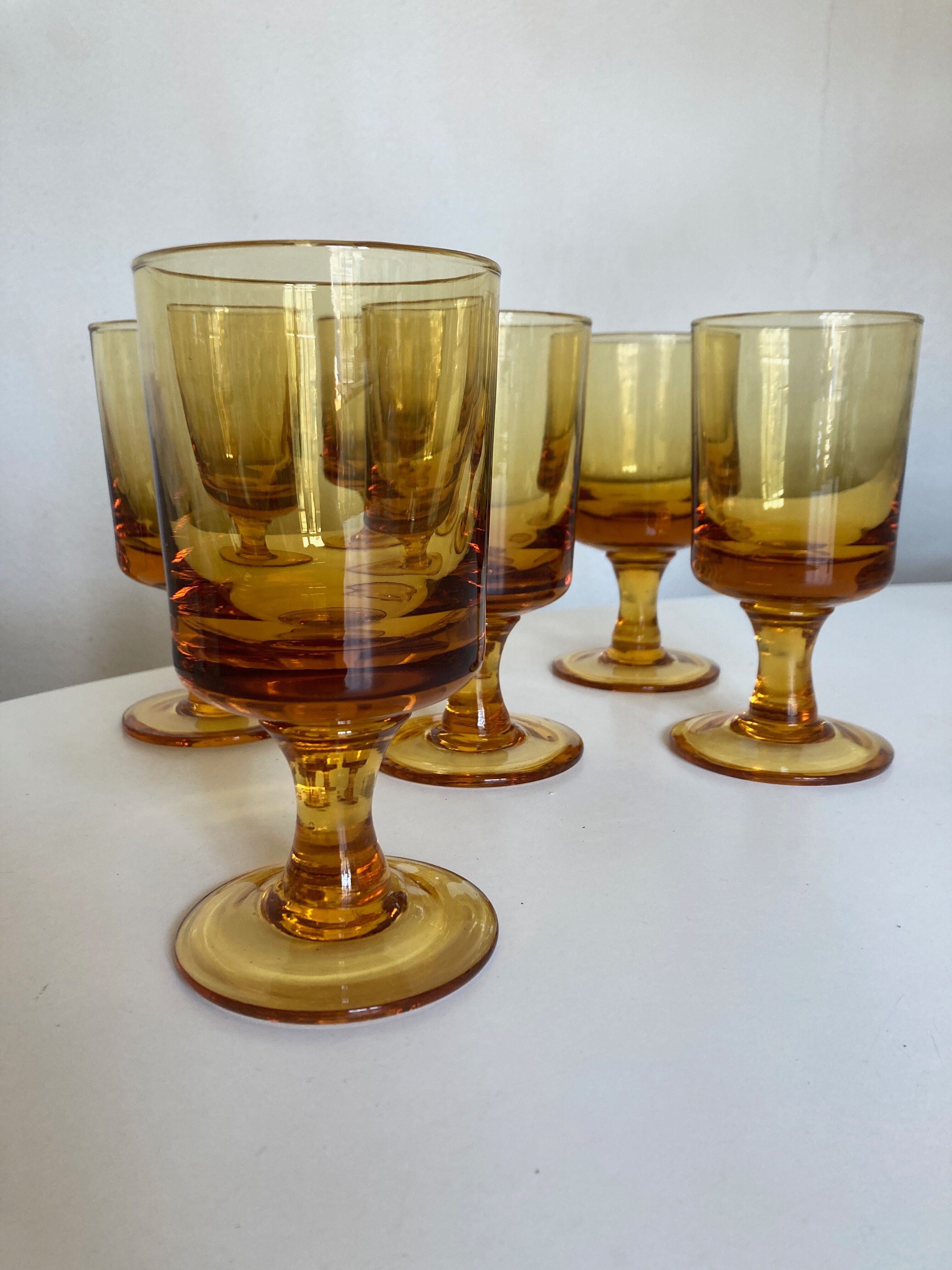 Set of 6 solid glasses 1970