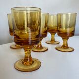 Set of 6 solid glasses 1970