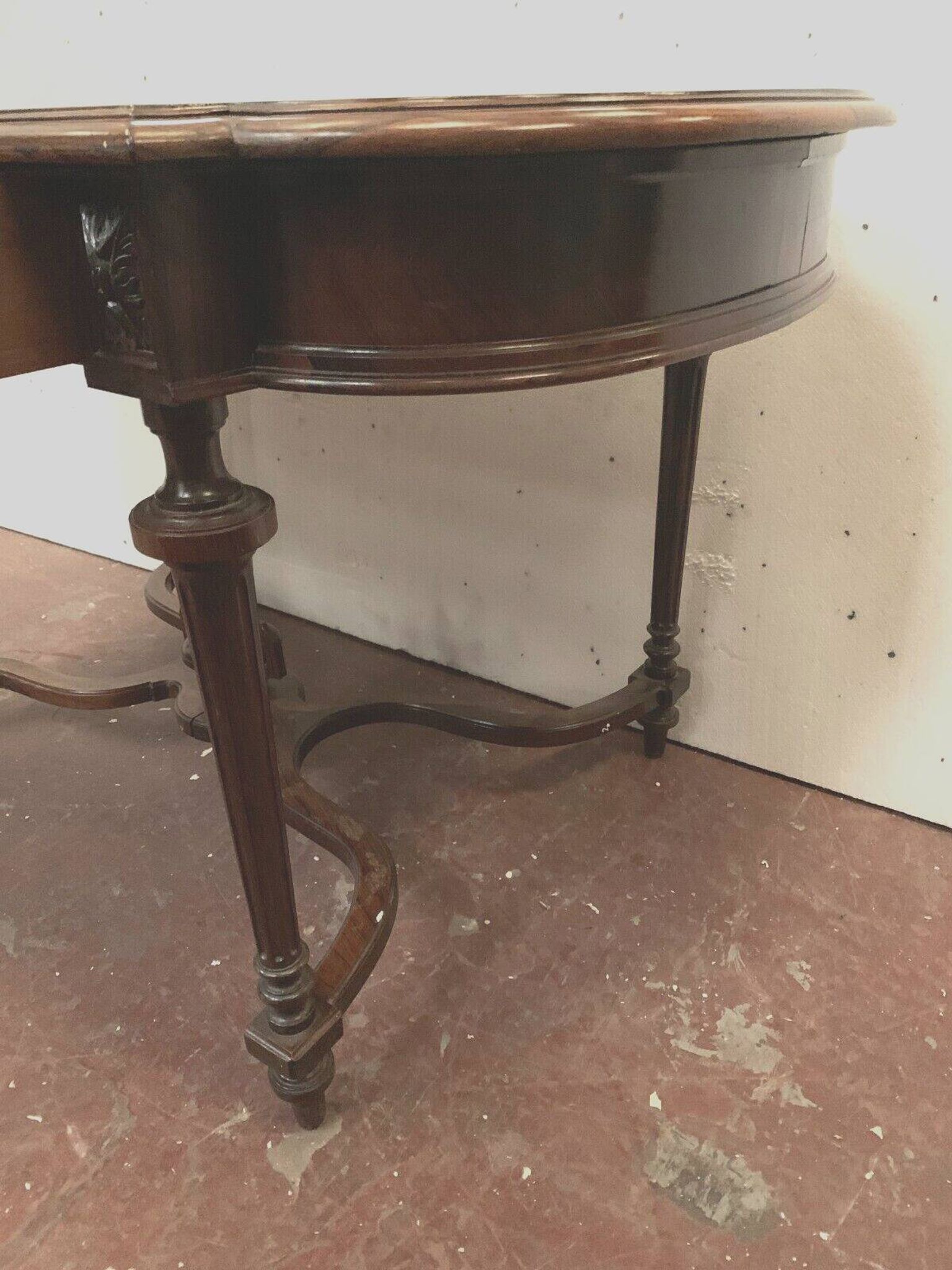 Napoleon III desk table in rosewood and 19th century veneer