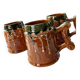 3 polychrome ceramic beer mugs with Fat Lava effect
