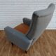 Danish designed armchair 70's, wool, nubuck leather, completely renovated