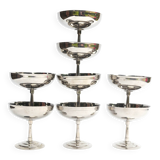 Lot de 8 coupes à glace à pied haut en inox