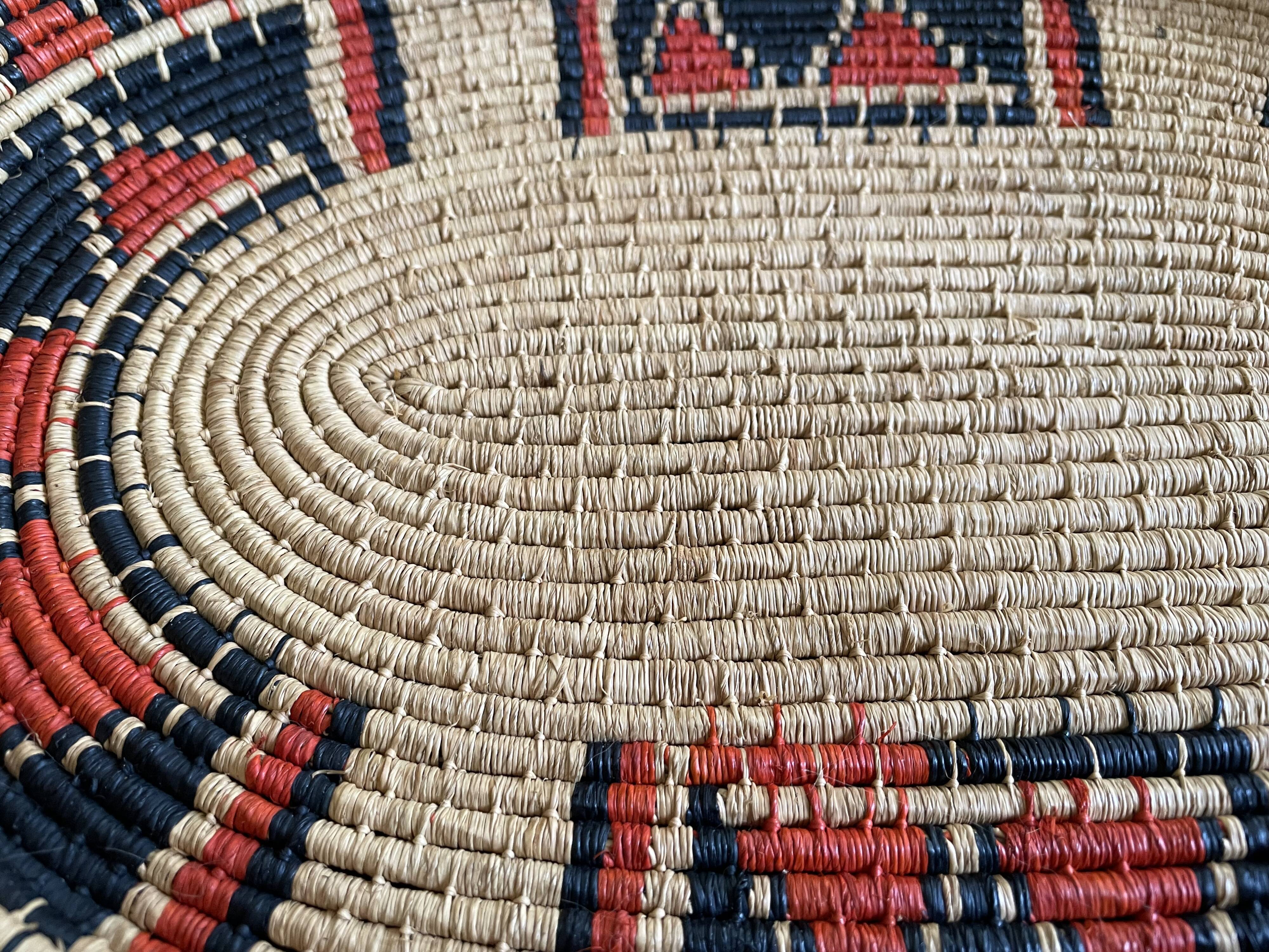 Woven ethnic basket, 60s