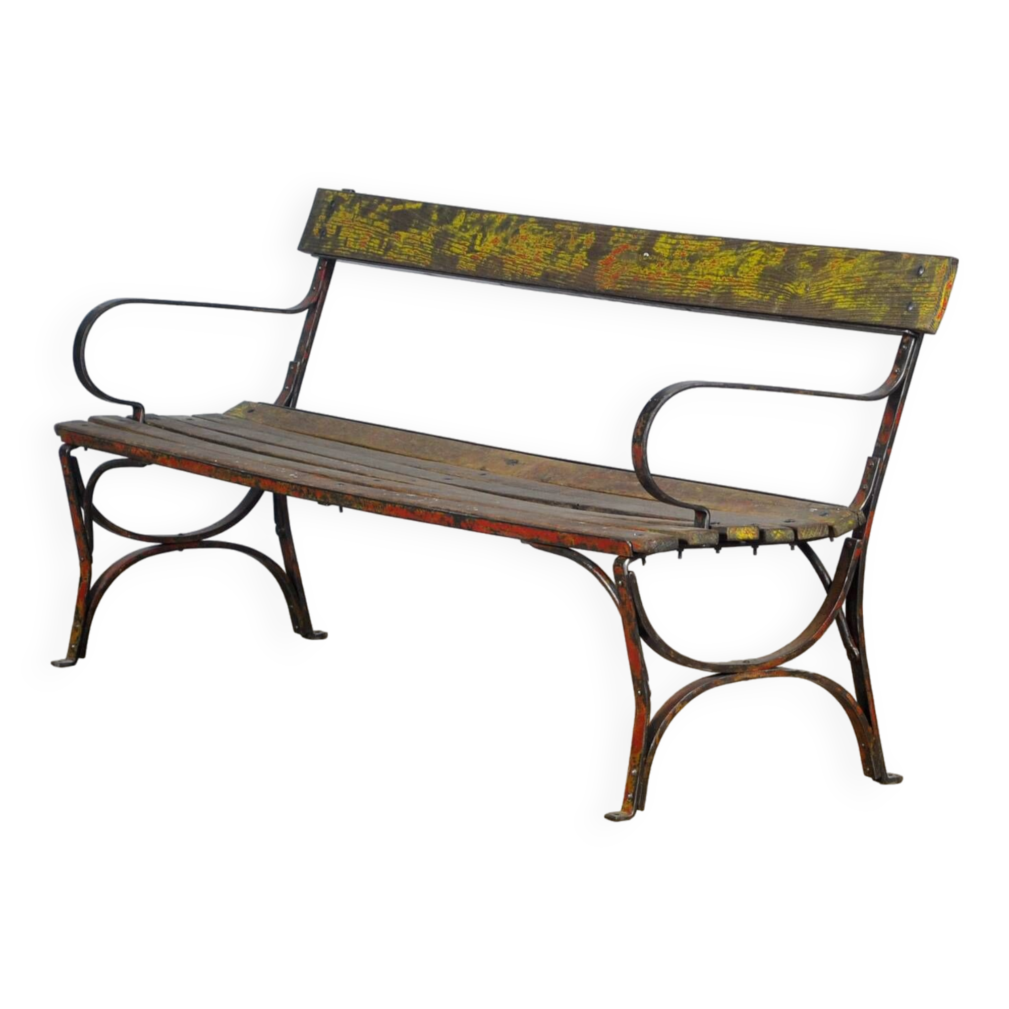 Riveted Iron Park Bench 1920's