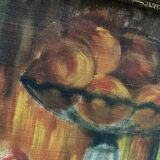 Early 20th century painting "The apple bowl" signed Buland