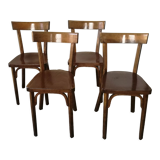 Set of 4 wooden bistro chairs stamped Baumann