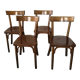 Set de 4 chaises bistrot en bois estampillées Baumann