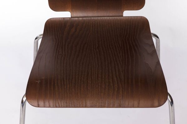 Chaise Gilbert IKEA – Chaise de salle à manger empilable vintage des années 1990, contreplaqué de teck