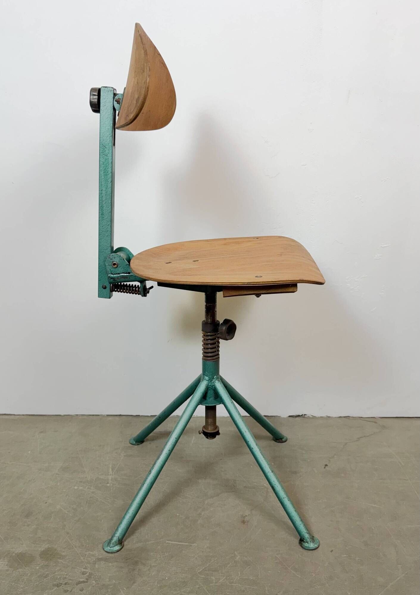 Dark Green Industrial Workshop Chair, 1950s