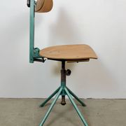 Chaise d'atelier industrielle verte foncée, années 1950