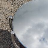 Art deco coffee table mirror base chrome and rosewood