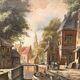 Paysage urbain. Huile sur toile.