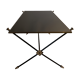 Coffee table in gilded brass, black metal and black opaline top, circa 1950