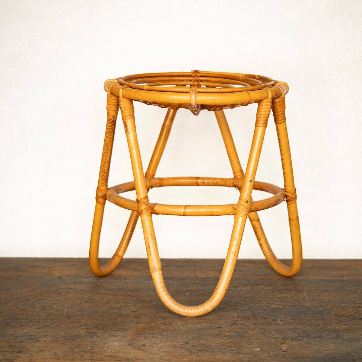 Rattan and bamboo stool 1950