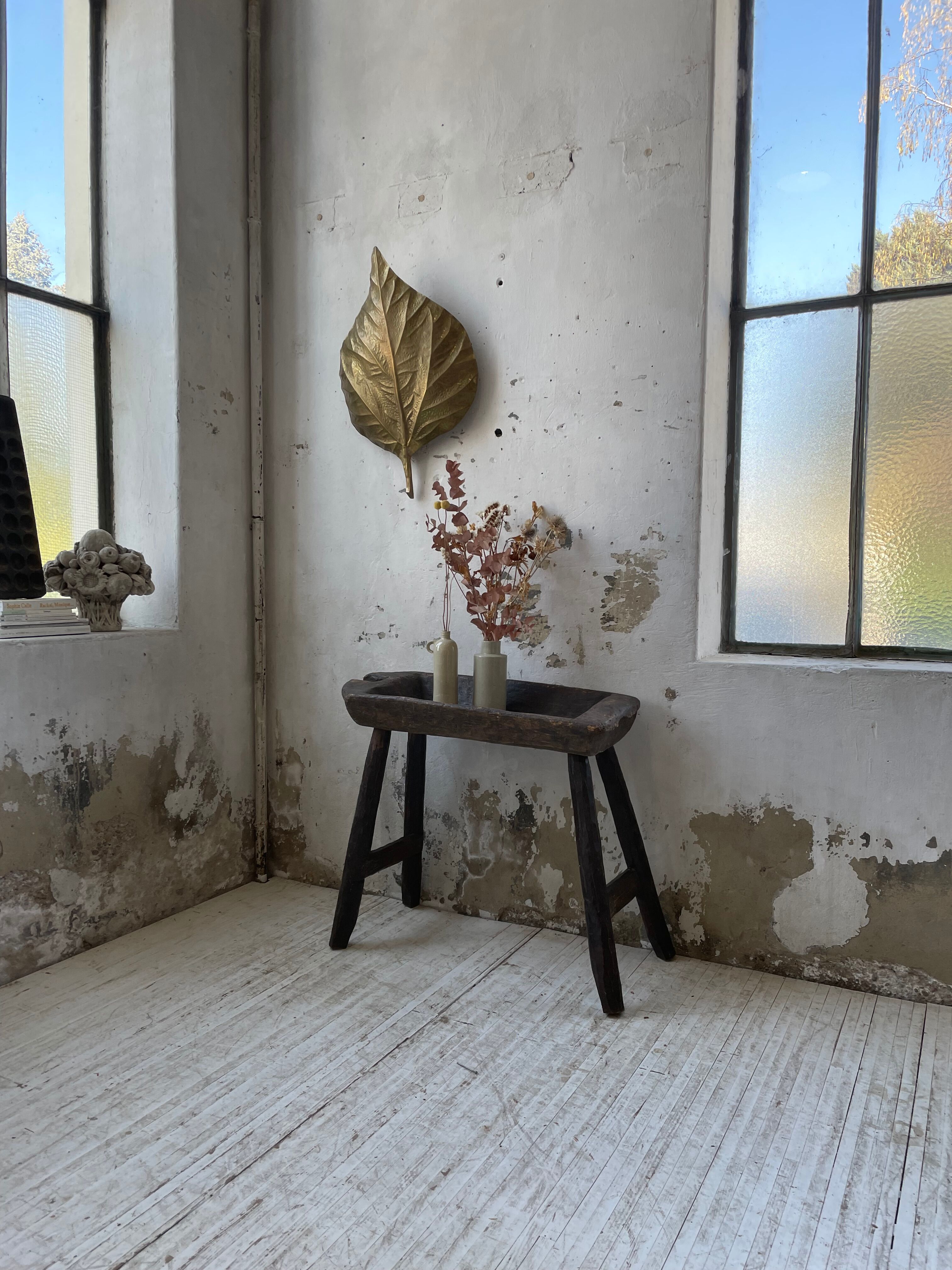 Brutalist solid wood console