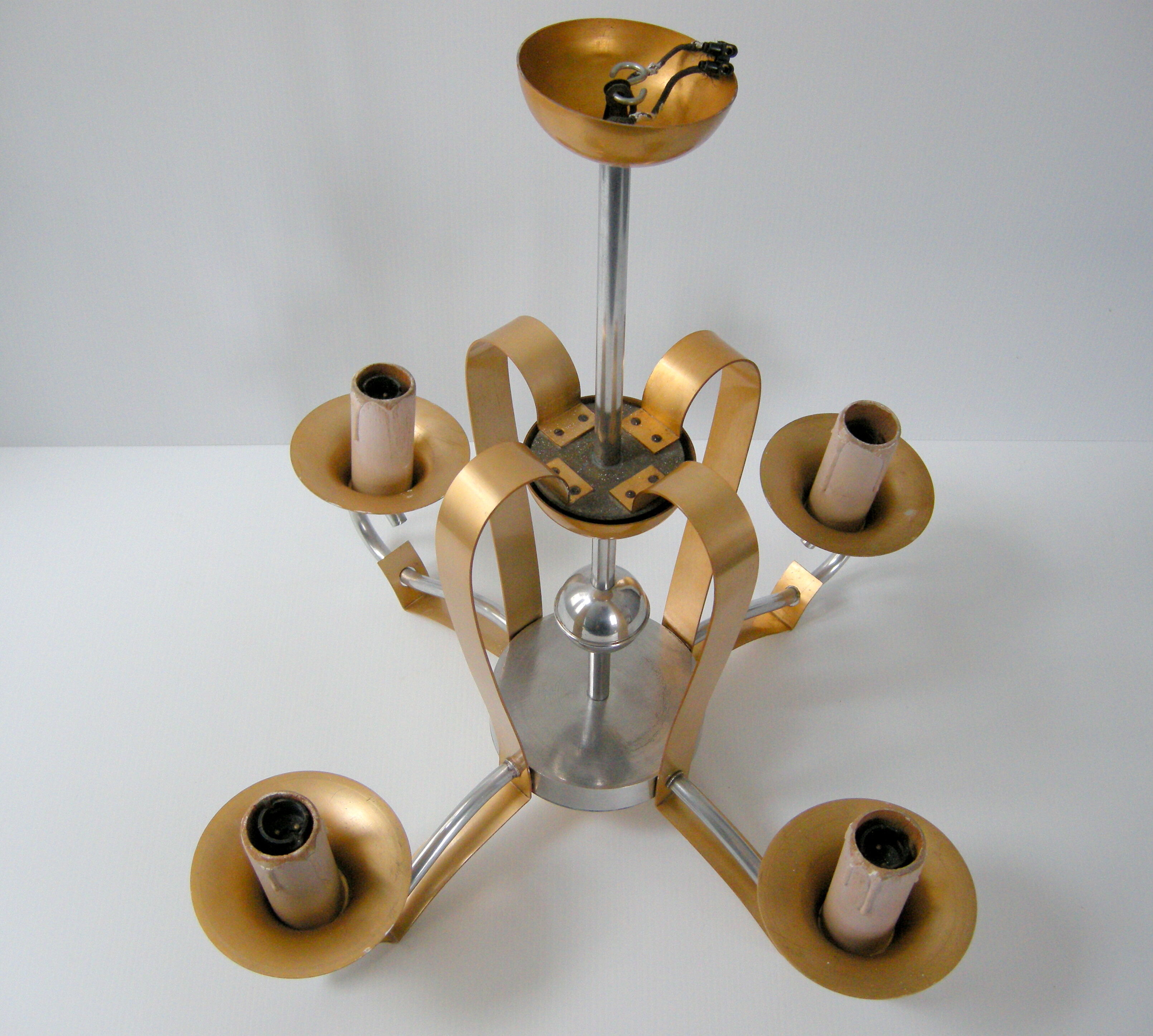 Vintage chandelier 1950 aluminum
