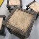 Table and 3 small African chairs set