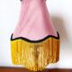 Art Nouveau lamp with fringed fabric shade