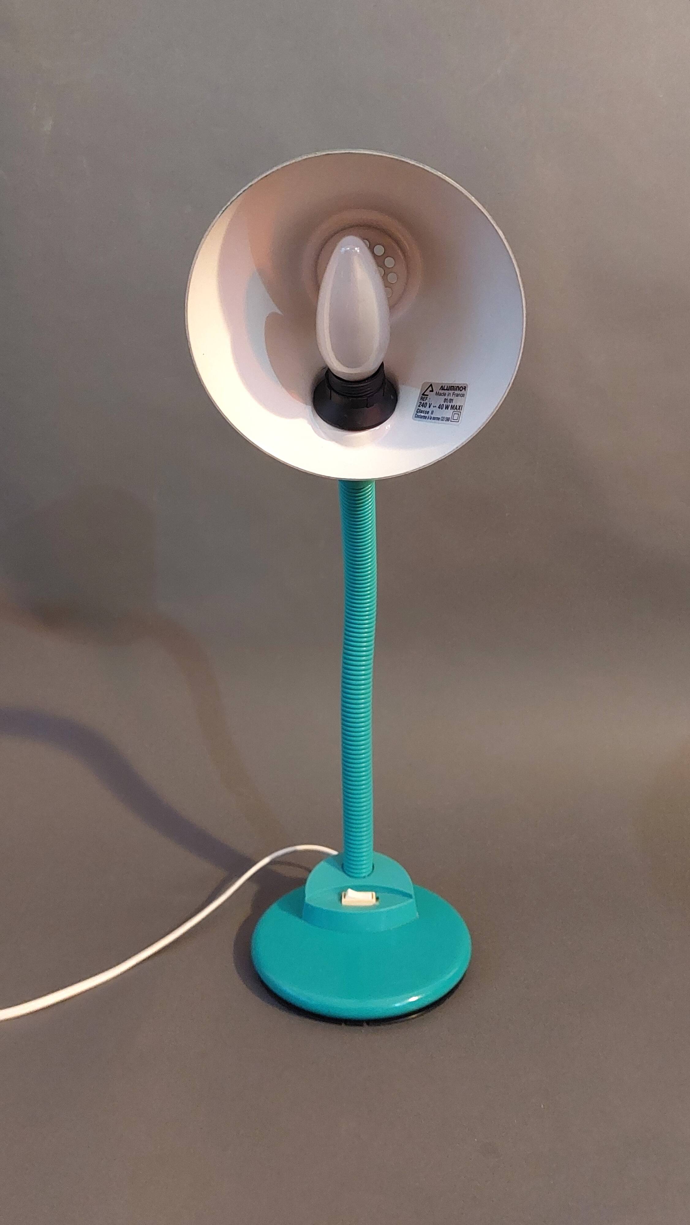 Pebble green Aluminor articulated desk lamp 1970.