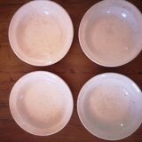 Lot de 4 Assiettes creuses en grès moucheté