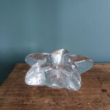 Star candle holder in glass or bubbled crystal, Biot type