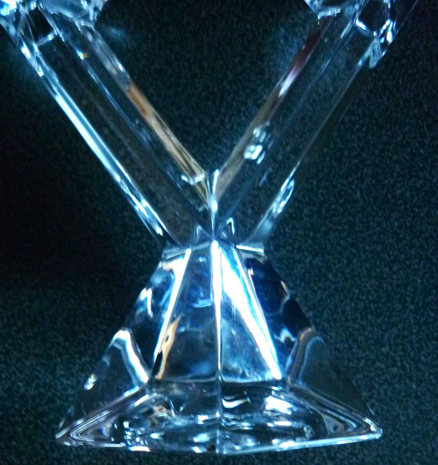 Pair of candlesticks, candelabra, crystal signed Villeroy & Boch, design and chic