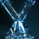 Pair of candlesticks, candelabra, crystal signed Villeroy & Boch, design and chic