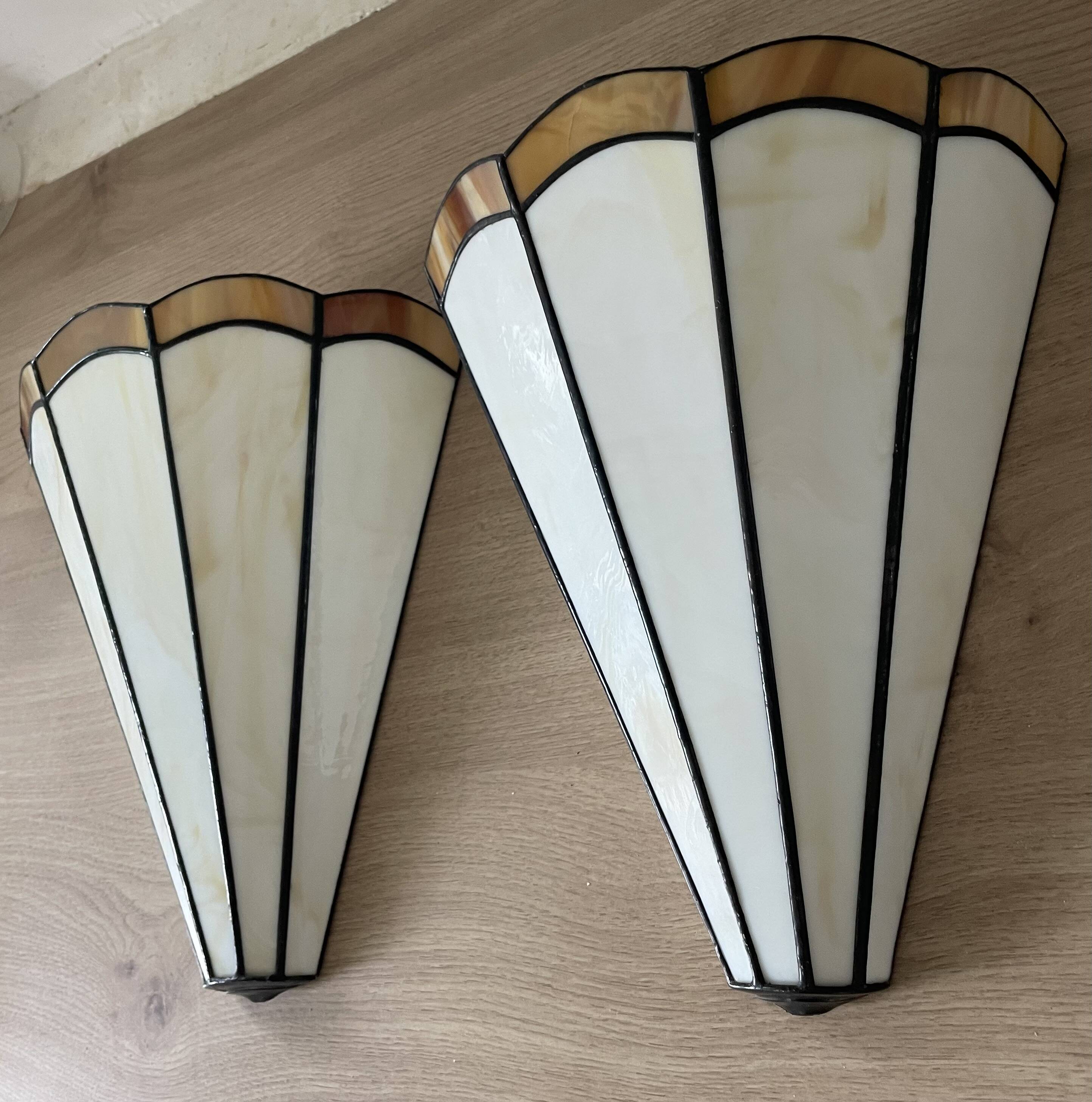 Pair of vintage Tiffany style wall sconces