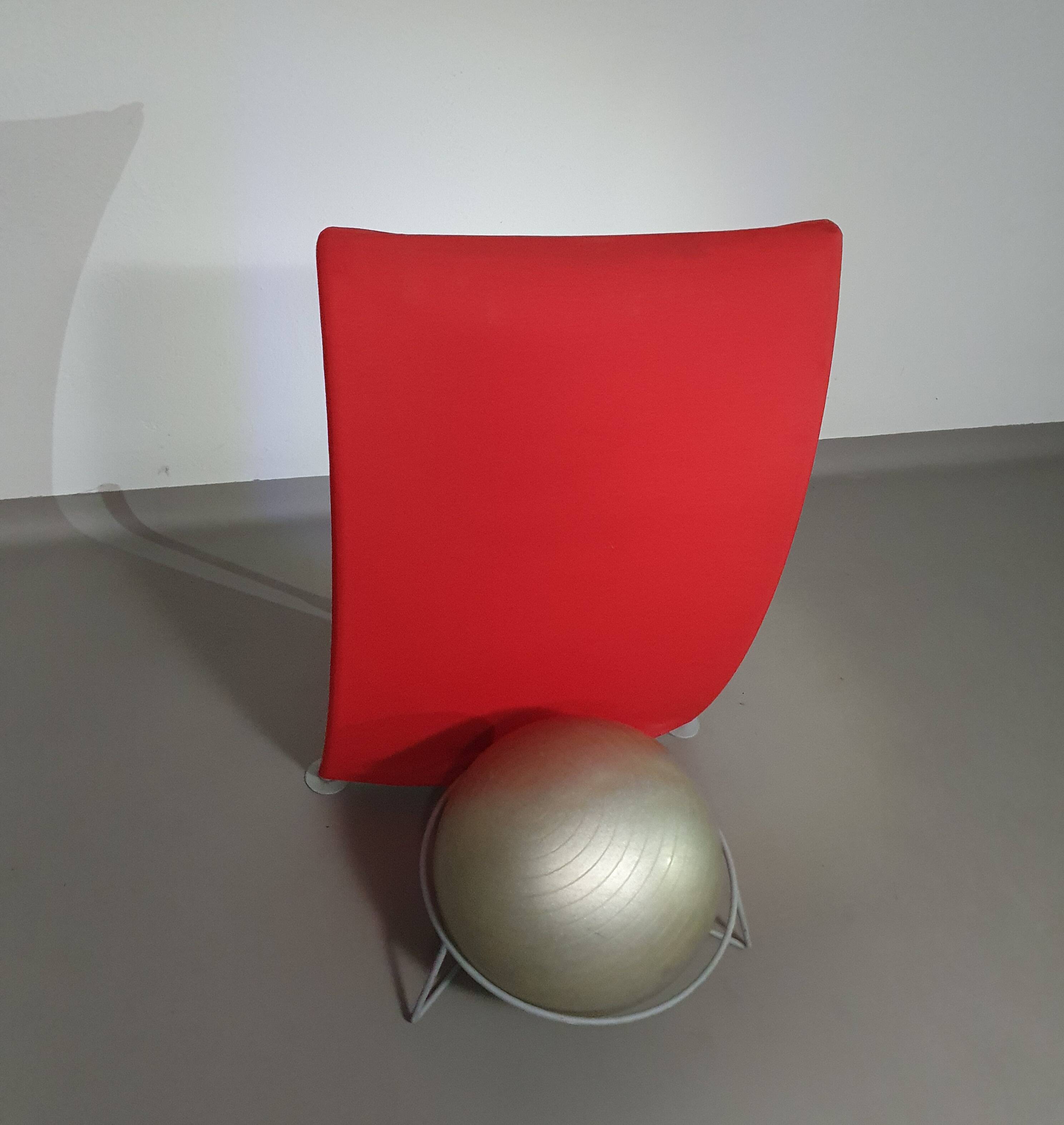 Italian modern bordeaux red ball chair San Siro designed by Fabrizio Ballardini, 1995