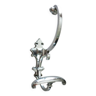 Grande patère, porte manteau, chapeau, bronze argenté ou chromé, art déco