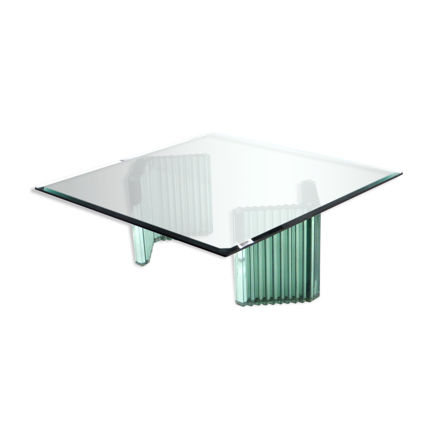 Vintage Italian design glass coffee table / table made in the 70s Ravello style