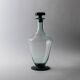 Vintage Murano glass carafe from the 1960s, green and black, with a stopper.
