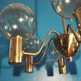 Hans-Agne Jakobsson scandinavian brass chandelier for Markaryd 1960