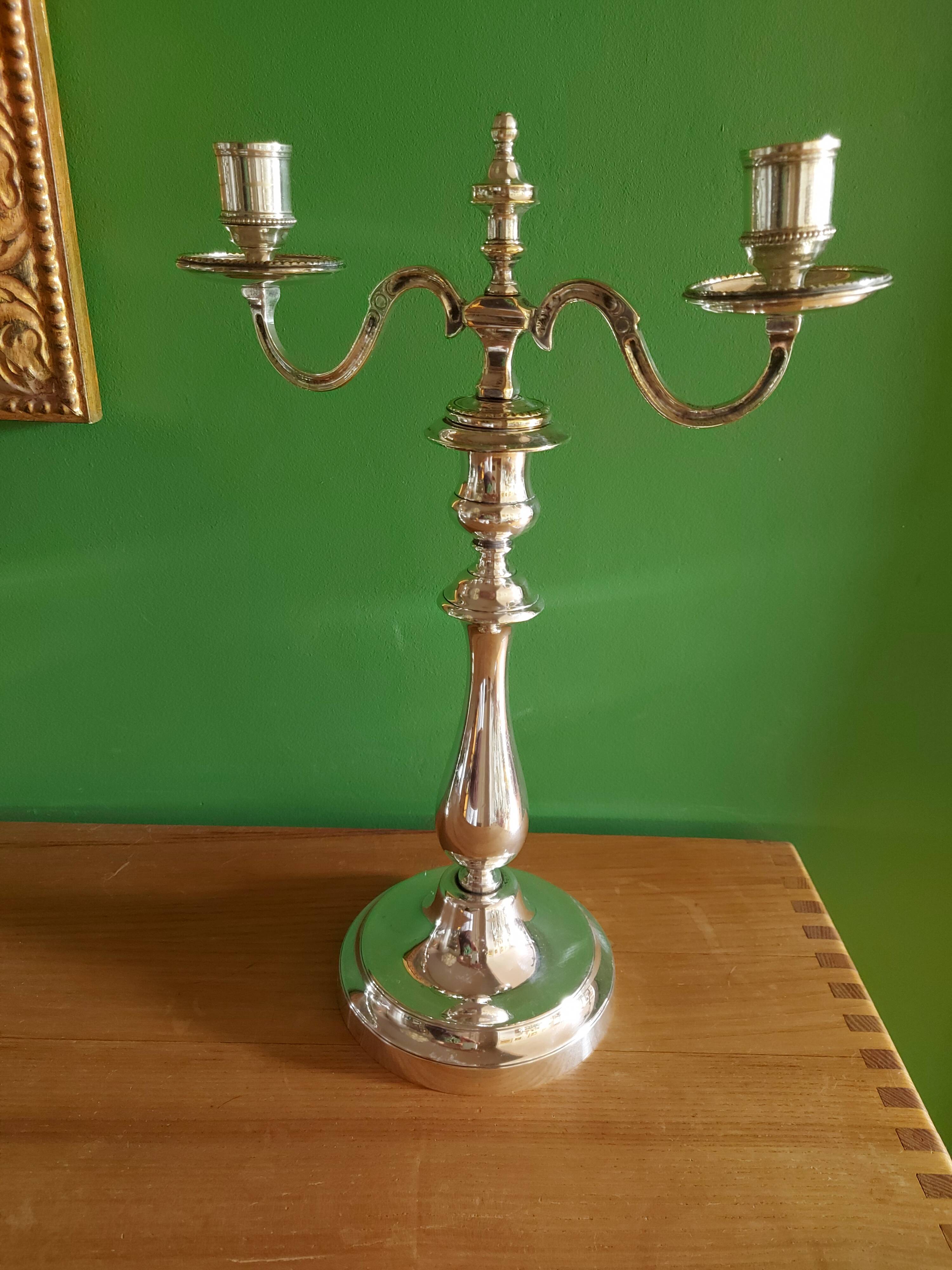 Christofle large silver metal chandeliers