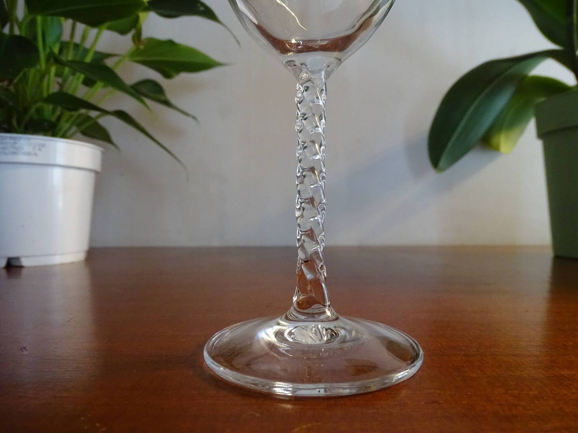 6 glasses of red wine crystal of Arques - Model fleury Epi signed - 17,6 cm