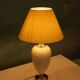 1970s bohemian bedside lamp, vintage in ceramic & brass