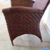 Woven rattan armchair, 1980s