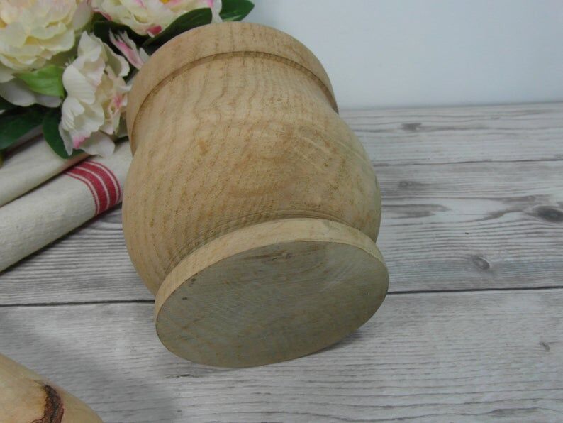 Wooden mortar and pestle