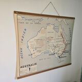 Old school map of geography of Australia and Asia double-sided