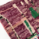 Berber rug Boujaad purple with colorful patterns 264x141cm