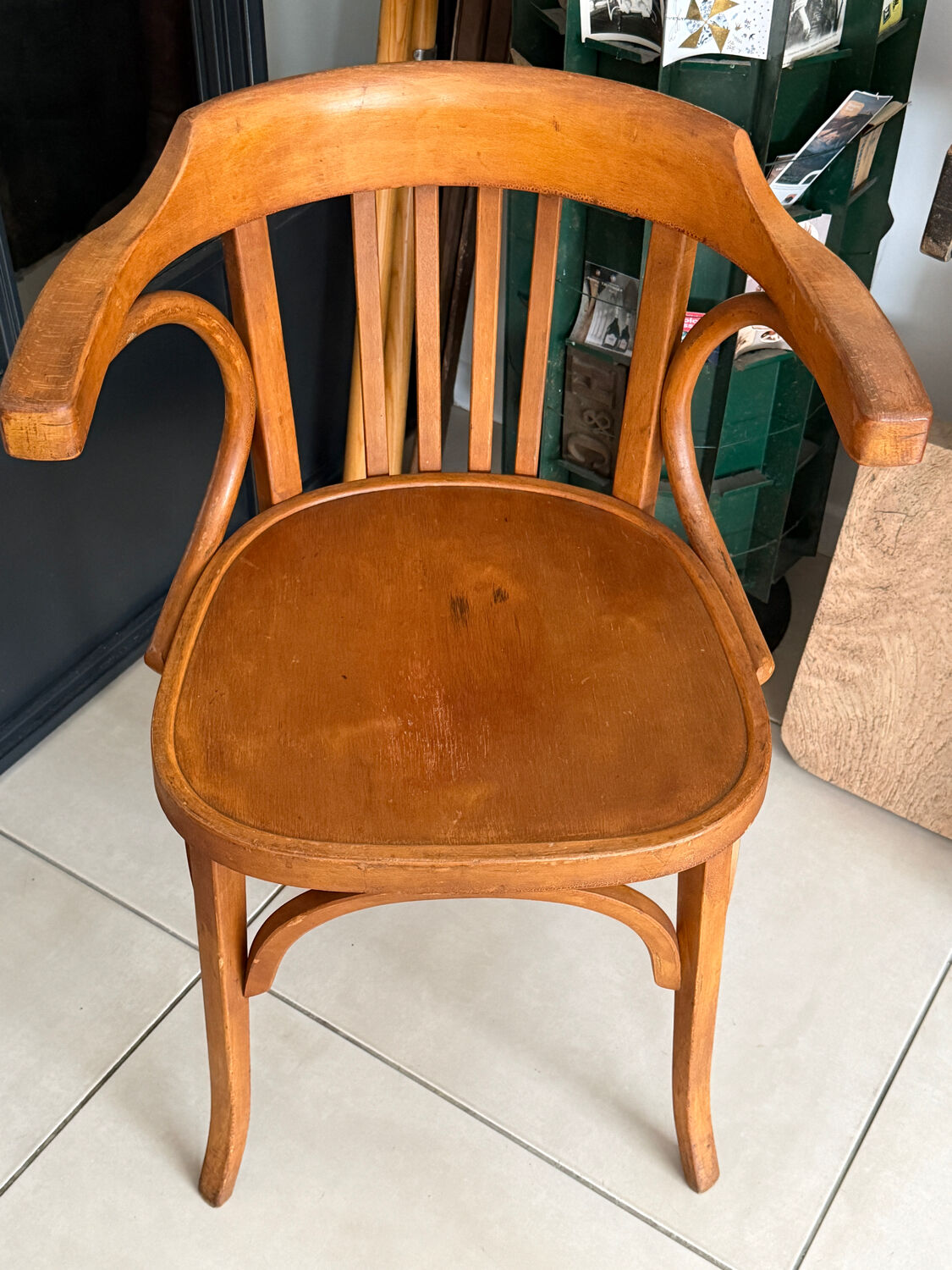 Fauteuil de bureau Baumann bois courbé 1950