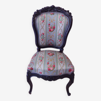 Fauteuil napoleon iii en bois noirci