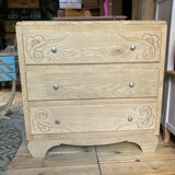ART DÉCO chest of drawers in raw oak with beautiful mouldings