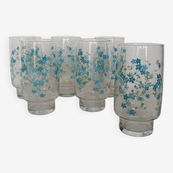 6 stackable forget-me-not glasses