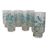 6 stackable forget-me-not glasses