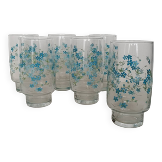 6 verres myosotis empilable