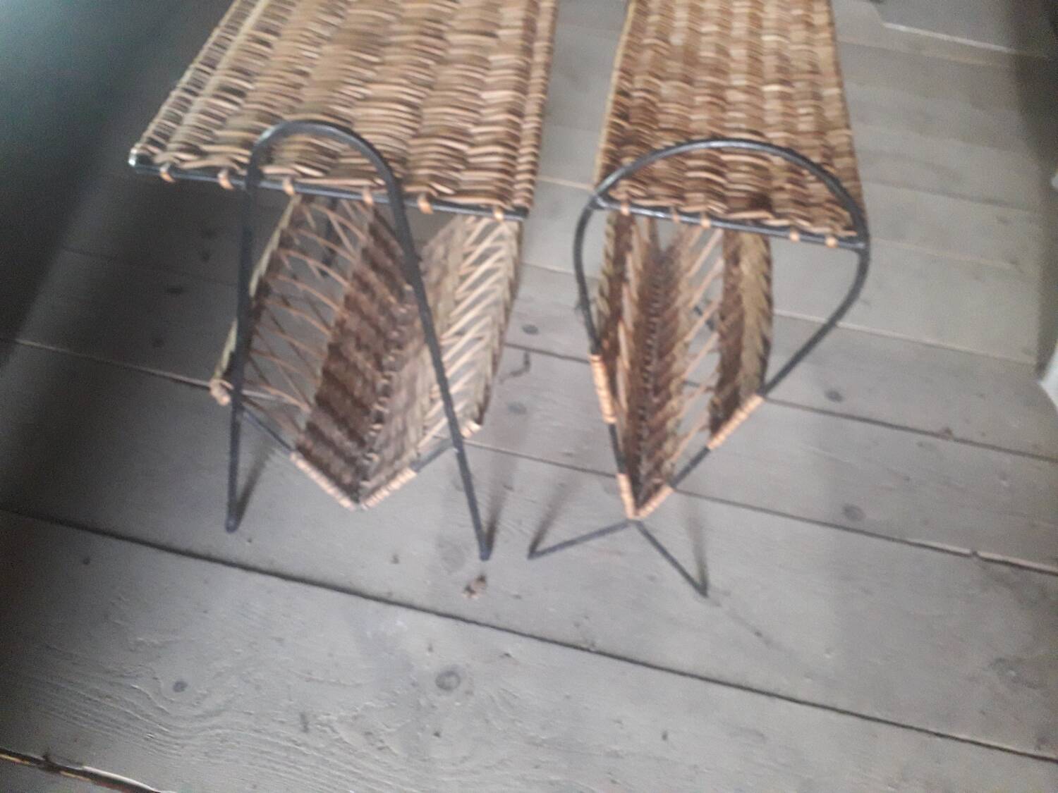 table de nuit vintage ROTIN métal