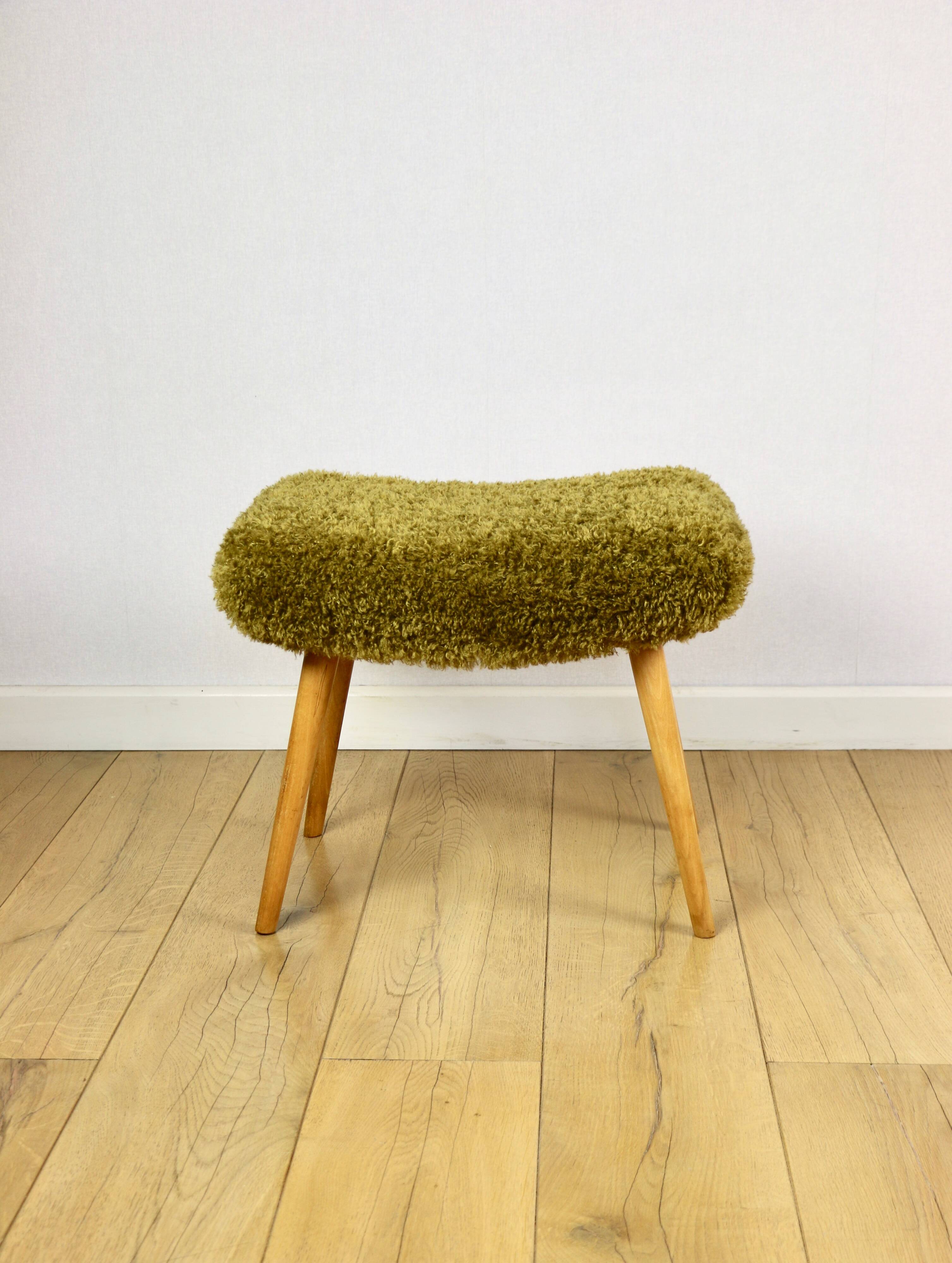 High stool seat khaki / olive / redhead - beech legs