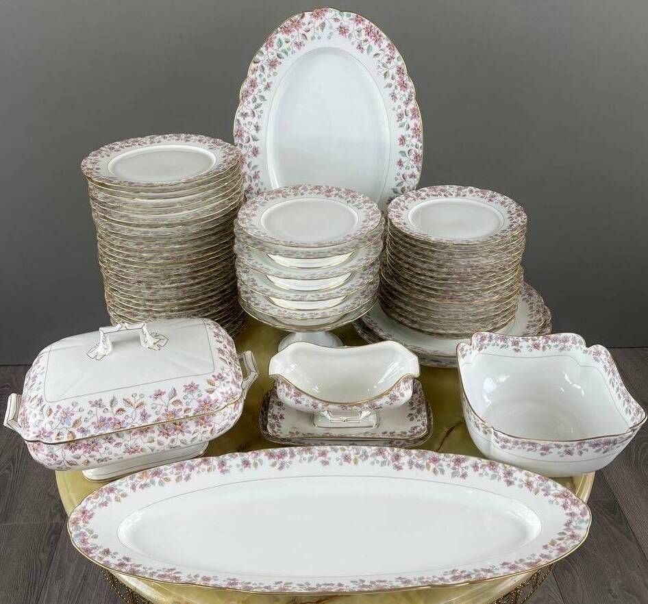 Pillivuyt & cie porcelain service 59 pieces, 19th century
