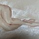 Signed sanguine drawing of a female portrait "The Nap"